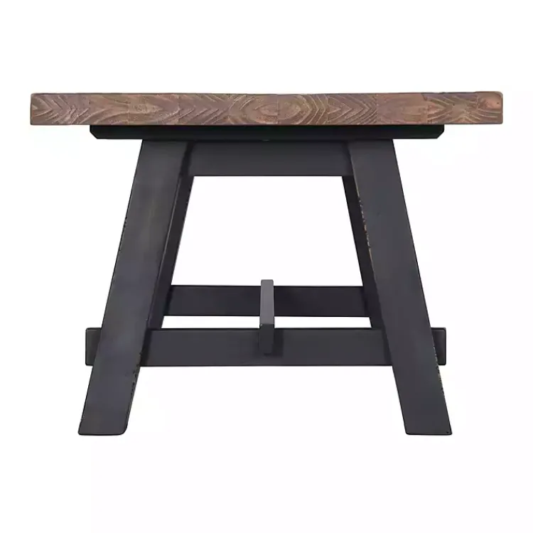 Coffee Tables-Kirklands Home Natural Wood Sawhorse Coffee Table, 42x24 in. Tan