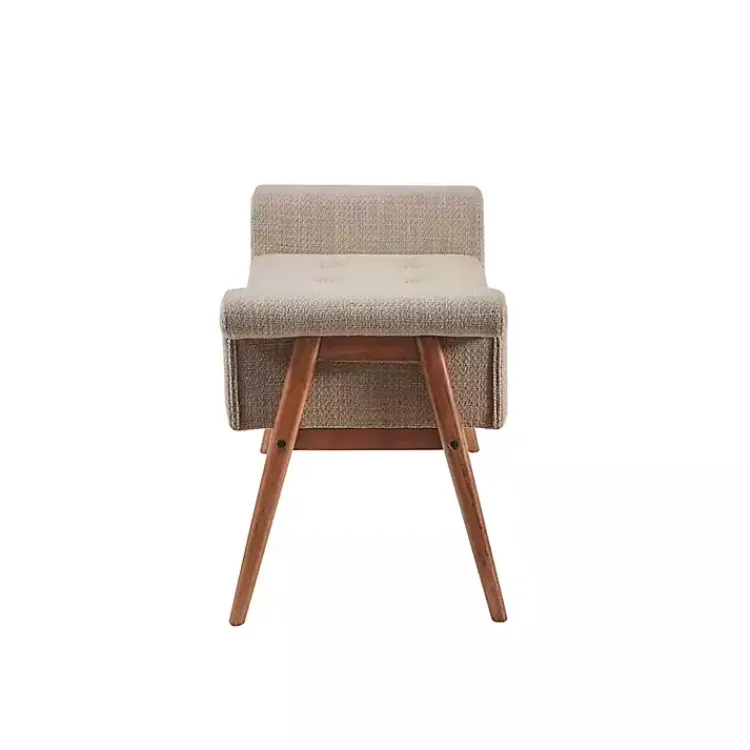 Benches & Ottomans-Kirklands Home Button Tufted Wood Bench Tan