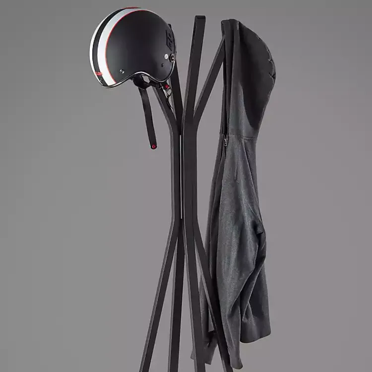 Entryway Furniture-Kirklands Home Black Wooden Tripod Leg Coat Rack