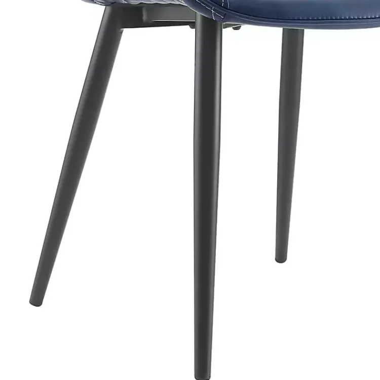 Dining Chairs-Kirklands Home Faux Leather Stitched Chairs, Set of 2 Blue