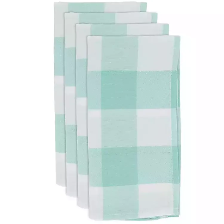 Table Linens-Kirklands Home and White Buffalo Plaid Napkins, Set of 4 Green