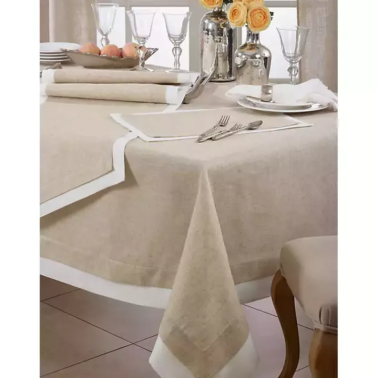 Table Linens-Kirklands Home Natural Double Layered Placemats, Set of 4 White