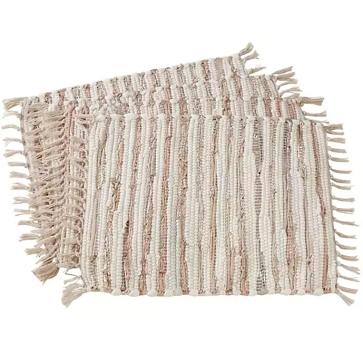 Table Linens-Kirklands Home and Leather Woven Placemats, Set of 4 Gold