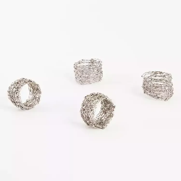 Table Linens-Kirklands Home Metallic Gold Wire Napkin Rings, Set of 4