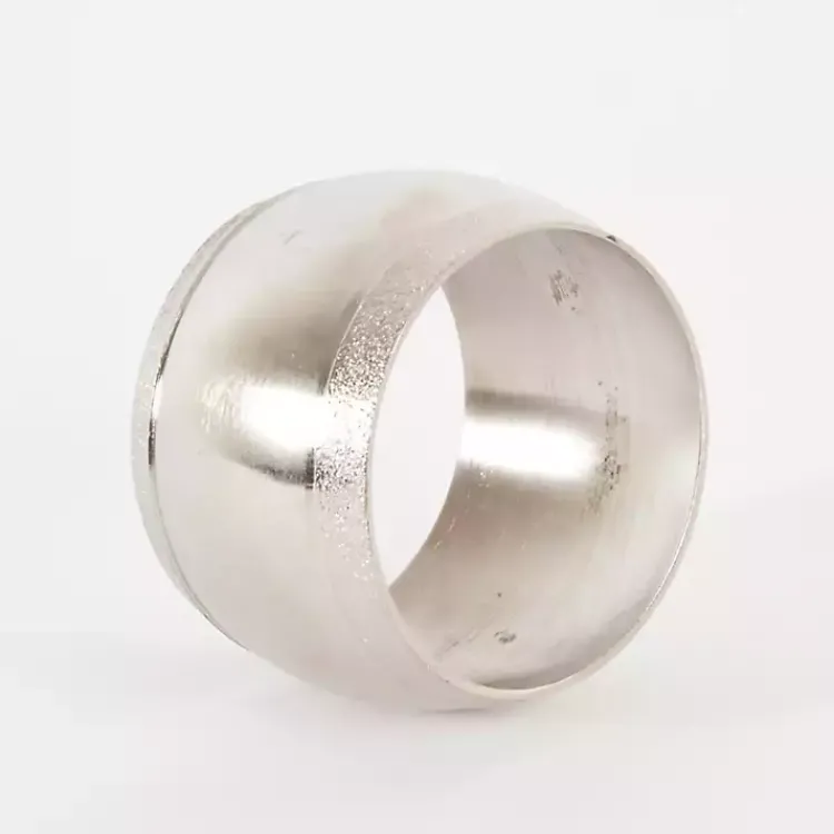 Table Linens-Kirklands Home Silver Metal Round Napkin Rings, Set of 4