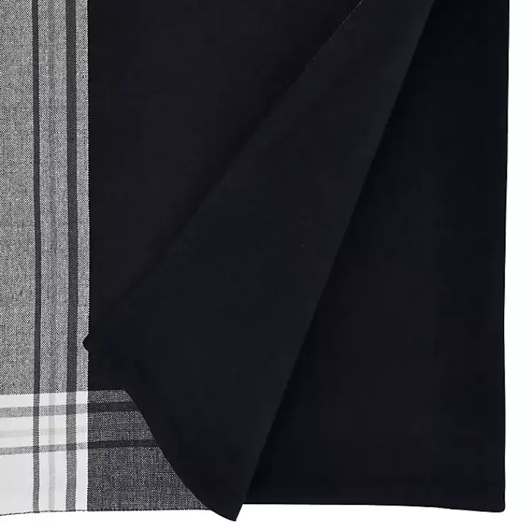 Table Linens-Kirklands Home Black Long Stripe Bordered Table Runner, 72 in.