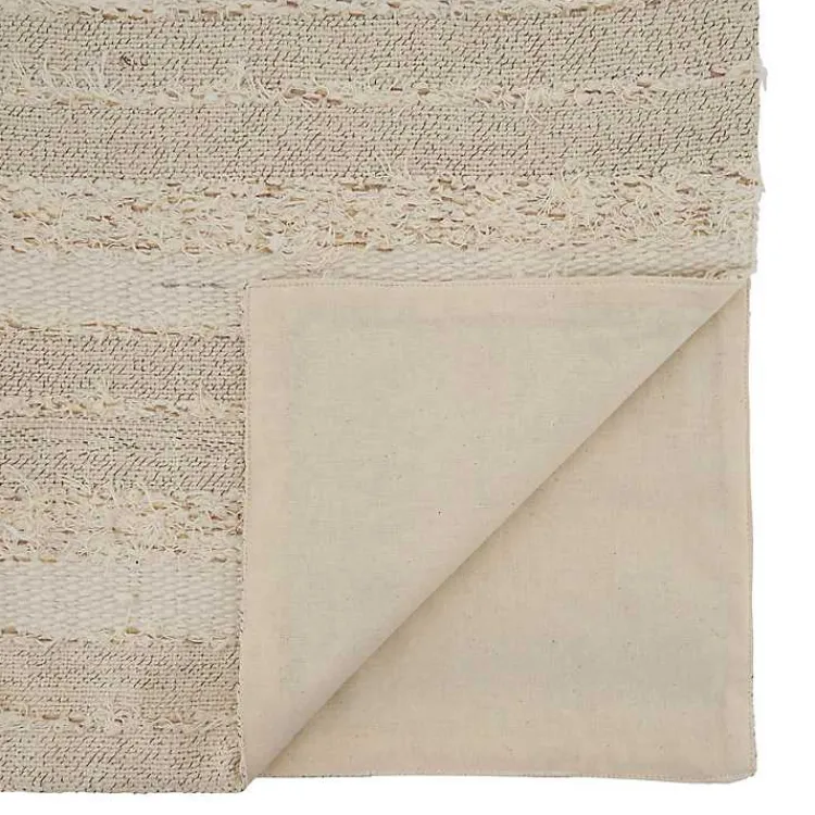 Table Linens-Kirklands Home Ivory and Sand Textured Stripe Table Runner