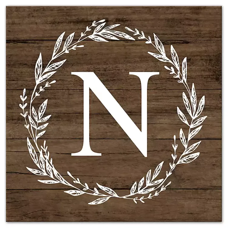 Monogram Wall Decor-Kirklands Home Personalized Shiplap Wreath Canvas Wall Plaque