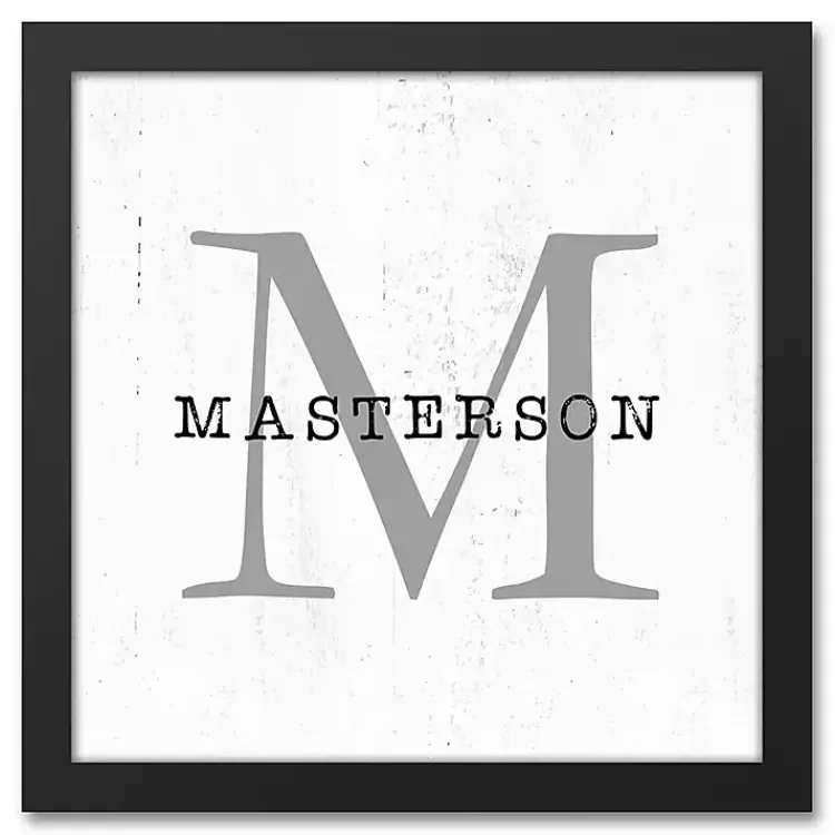 Monogram Wall Decor-Kirklands Home Personalized Framed Monogram Canvas Wall Plaque