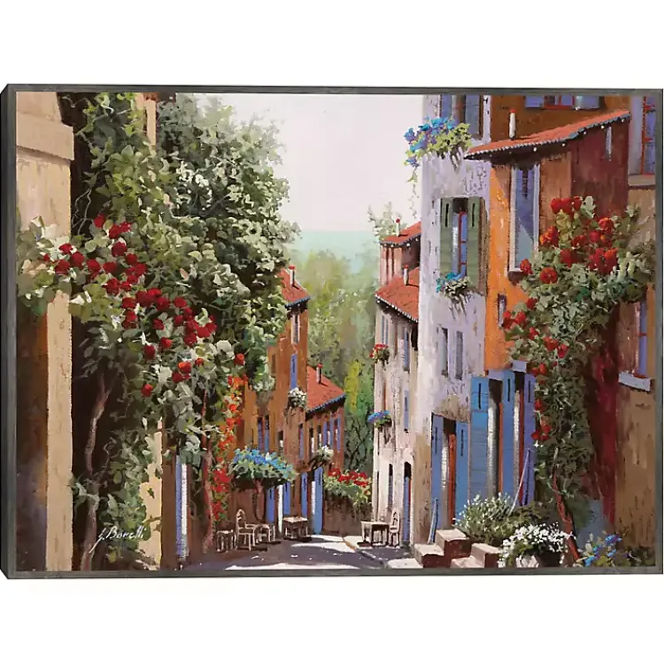 Canvas Art-Kirklands Home Vecchia Cagnes Framed Giclee Canvas Art Print Brown