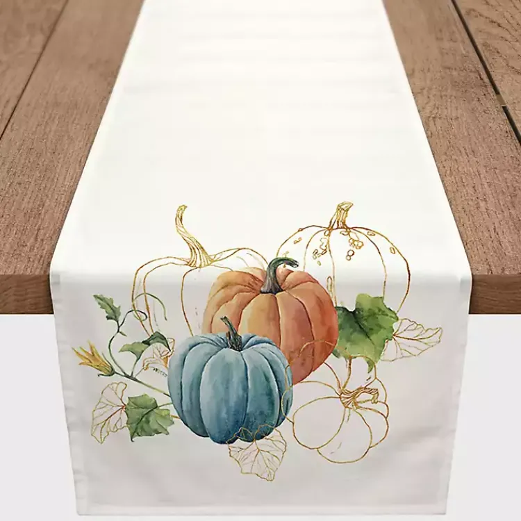 Table Linens-Kirklands Home Colorful Pumpkins Harvest Table Runner