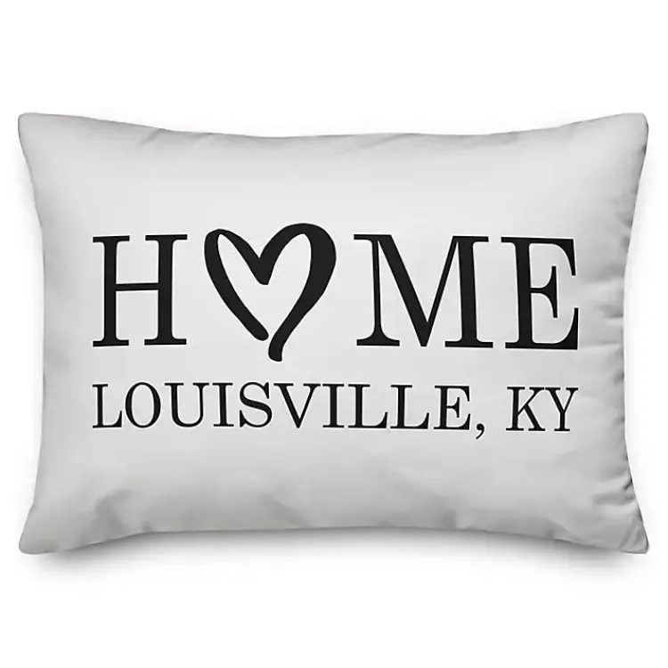 Outdoor Cushions & Pillows-Kirklands Home Personalized Home Heart Location Pillow