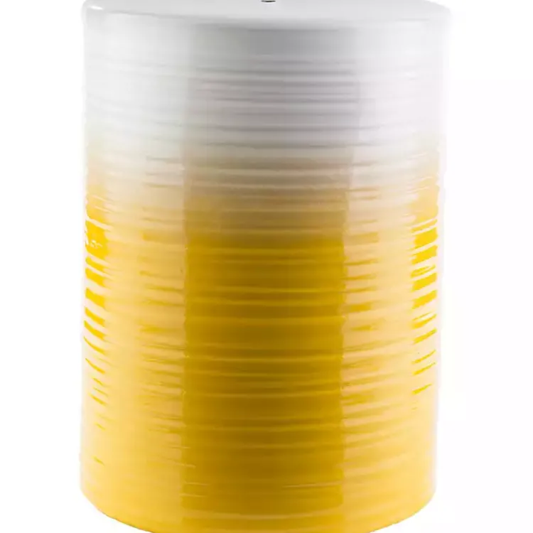 Outdoor Tables-Kirklands Home Ombre Yellow Ripple Accent Table