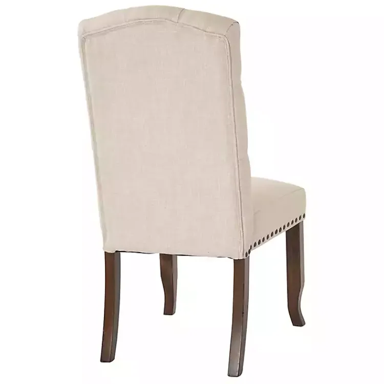 Dining Chairs-Kirklands Home Upholstered Nailhead Trim Dining Chair Ivory