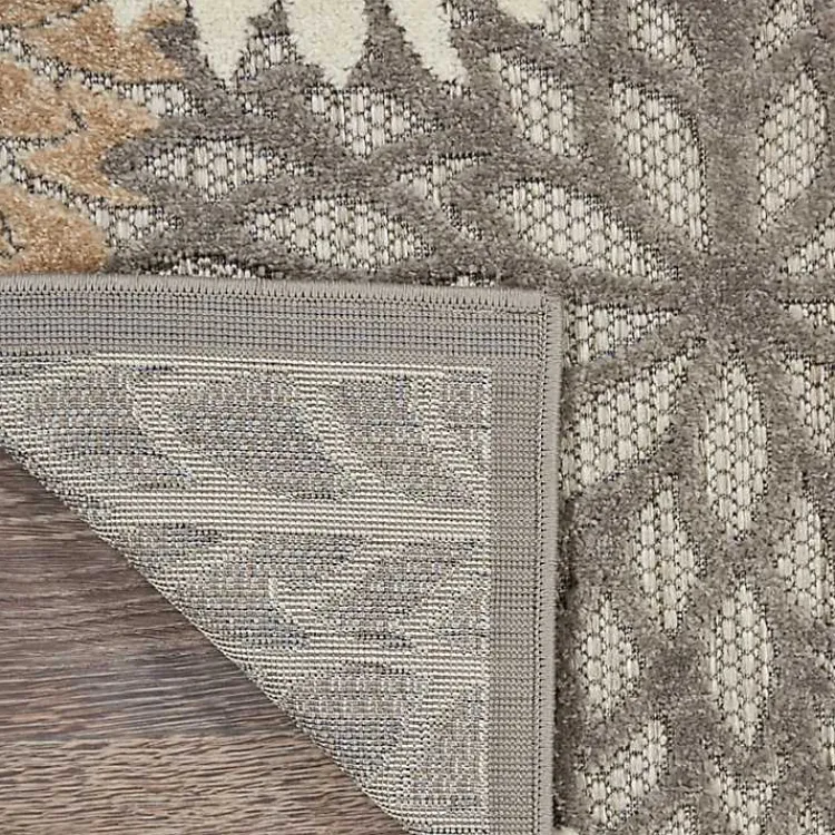 Outdoor Rugs-Kirklands Home Neutral Floral Burst Outdoor Area Rug, 5x7