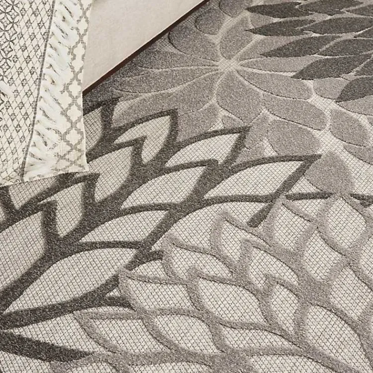 Outdoor Rugs-Kirklands Home Floral Burst Outdoor Area Rug, 7x10 Gray