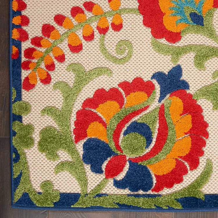 Outdoor Rugs-Kirklands Home Abstract Floral Outdoor Area Rug, 7x10 Multi