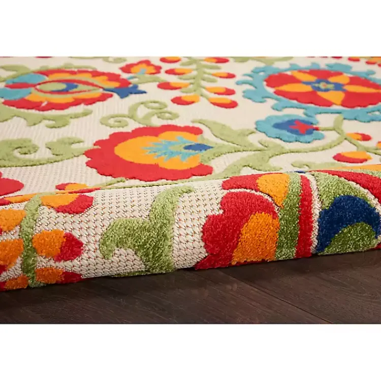 Outdoor Rugs-Kirklands Home Abstract Floral Outdoor Area Rug, 7x10 Multi