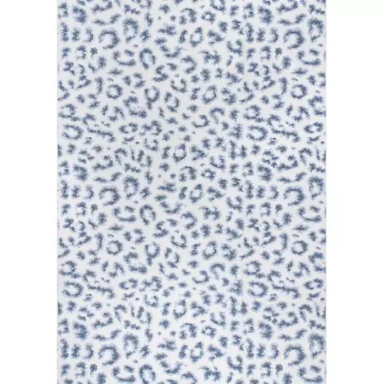 Area Rugs-Kirklands Home Blue Leopard Spots Washable Runner