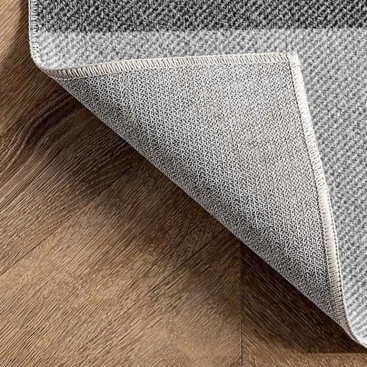 Area Rugs-Kirklands Home Gray Buffalo Plaid Washable Area Rug, 5x8