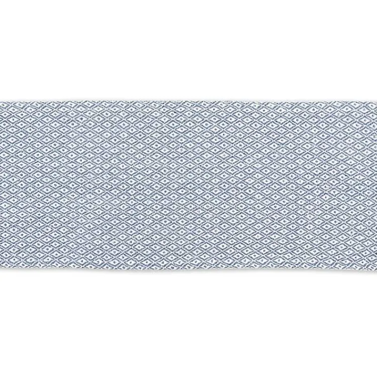 Table Linens-Kirklands Home Mini Diamond Fringe End Table Runner, 108 in. Blue