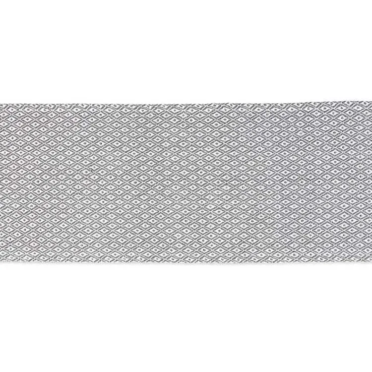 Table Linens-Kirklands Home Mini Diamond Fringe End Table Runner, 108 in. Gray