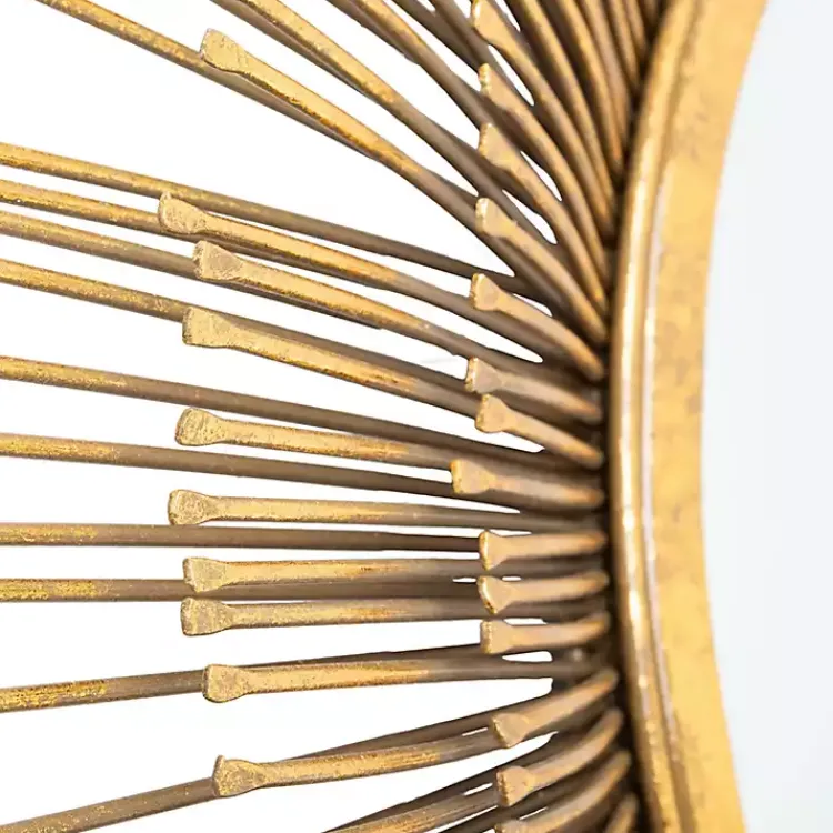 Decorative Mirrors-Kirklands Home Gold Layered Burst Frame Round Wall Mirror