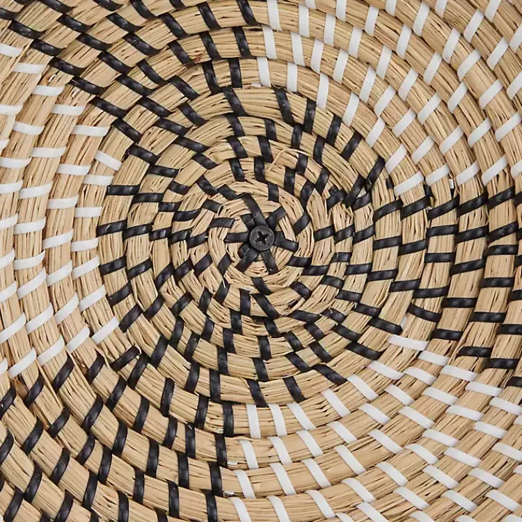 Wall Plaques-Kirklands Home Multi Seagrass Round 6-pc. Wall Plaque Set Tan