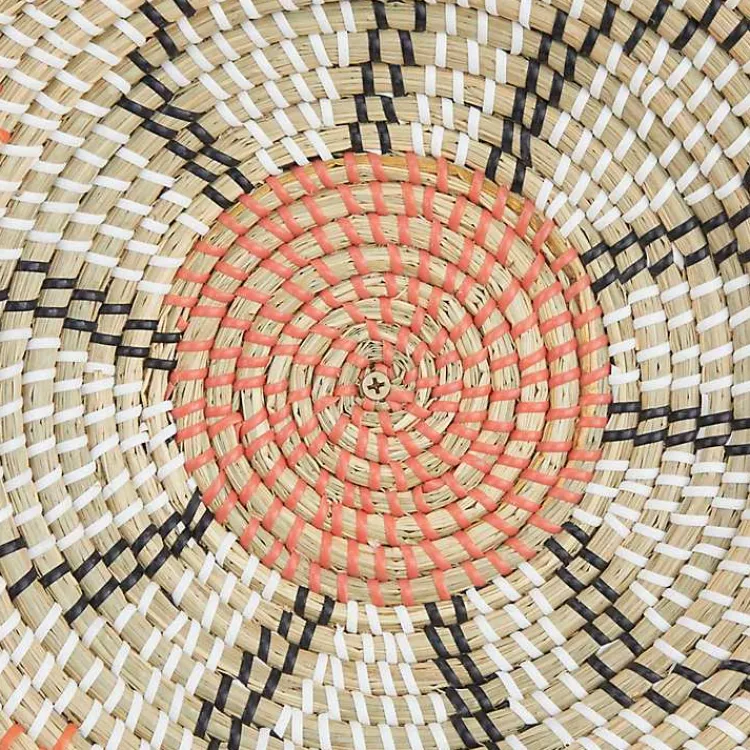 Wall Plaques-Kirklands Home Multi Seagrass Round 6-pc. Wall Plaque Set Tan