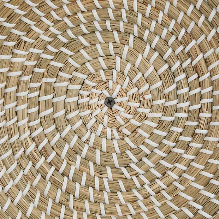 Wall Plaques-Kirklands Home Multi Seagrass Round 6-pc. Wall Plaque Set Tan