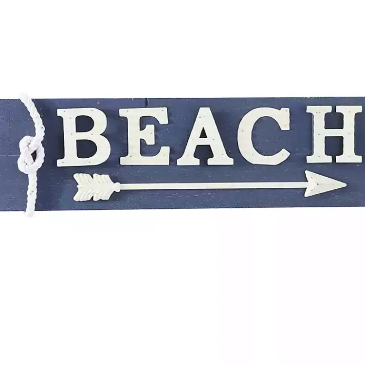 Wall Quotes & Signs-Kirklands Home Fir Beach Arrow Coastal Wall Plaque Blue