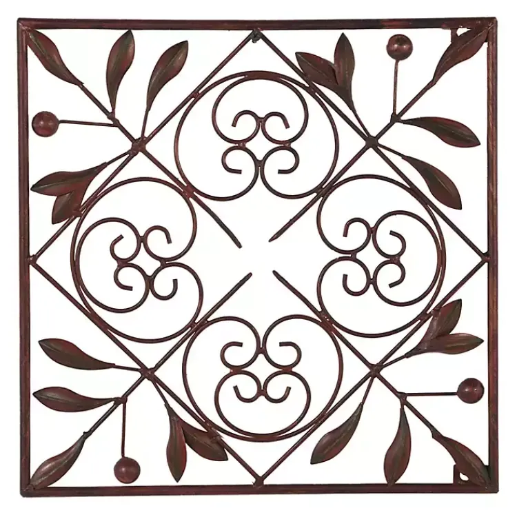 Wall Plaques-Kirklands Home Bronze Scrollwork 4-pc. Panel Wall Art Brown