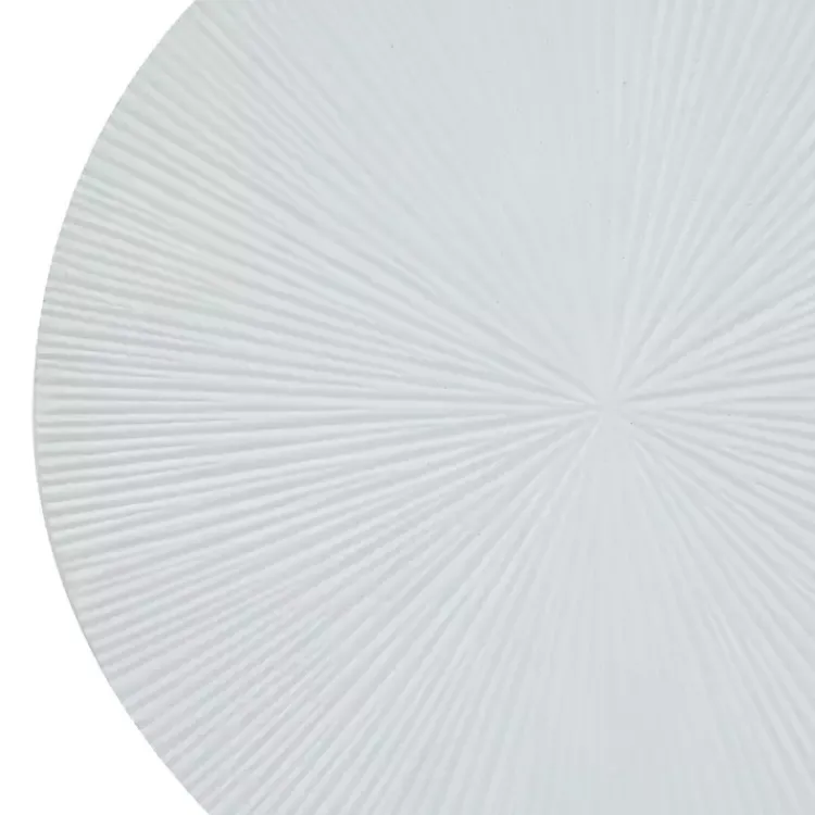 Wall Plaques-Kirklands Home Matte Ribbed Sunburst Wall Plates, Set of 3 White