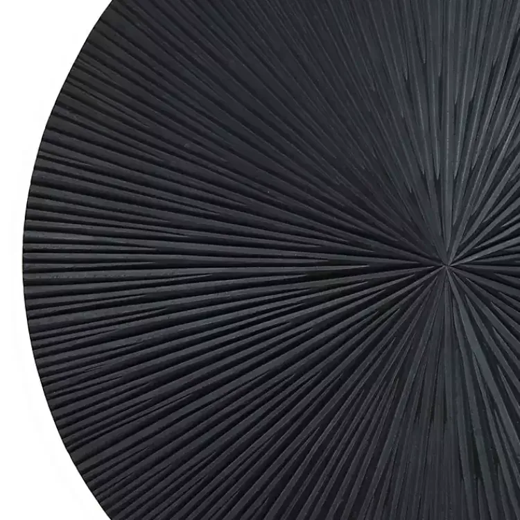 Wall Plaques-Kirklands Home Matte Ribbed Sunburst Wall Plates, Set of 3 Black