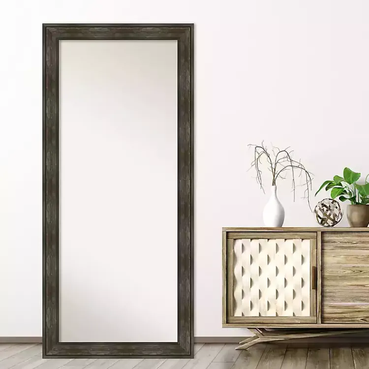 Full Length & Floor Mirrors-Kirklands Home Rustic Rail Charred Framed Mirror