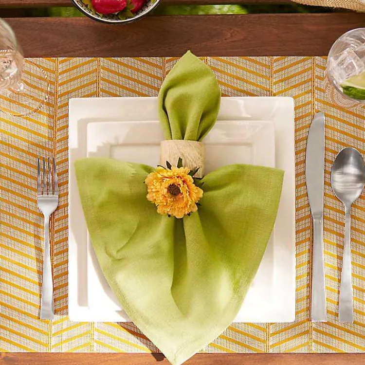 Table Linens-Kirklands Home Textured Twill Weave Placemats, Set of 6 Gold