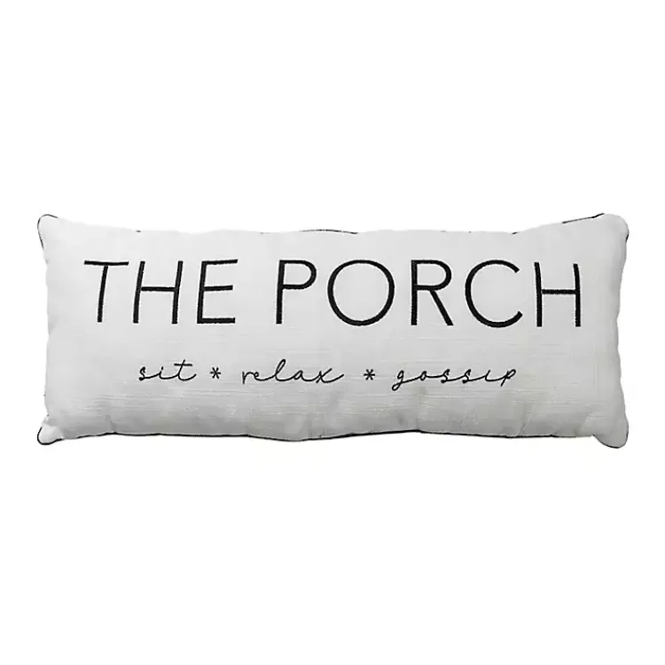 Outdoor Cushions & Pillows-Kirklands Home The Porch Outdoor Lumbar Pillow White