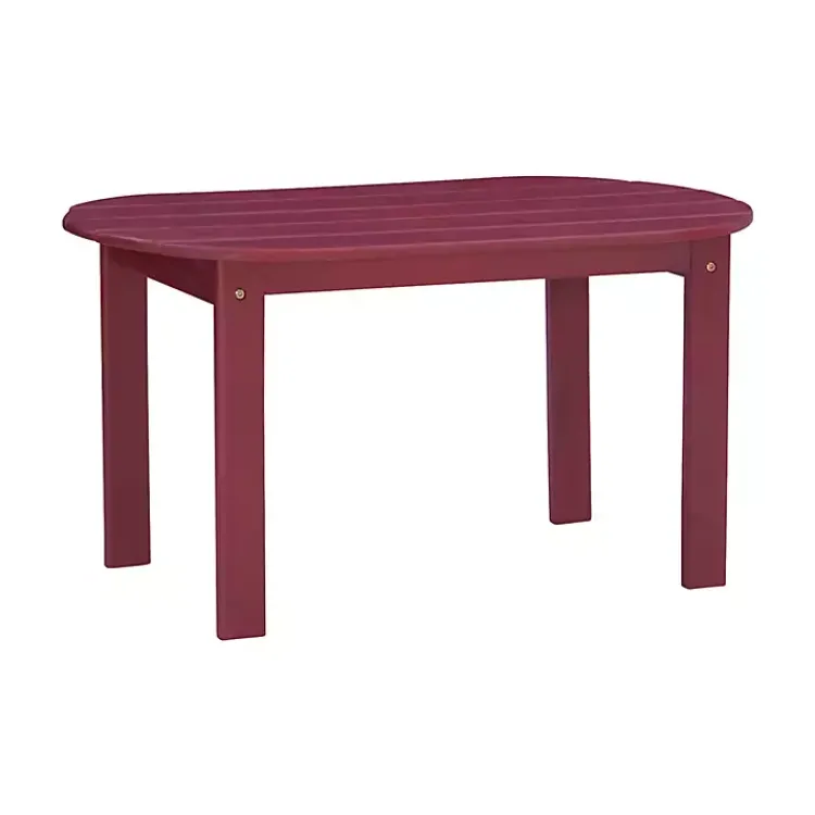 Outdoor Tables-Kirklands Home Acacia Wood Oval Adirondack Coffee Table Red