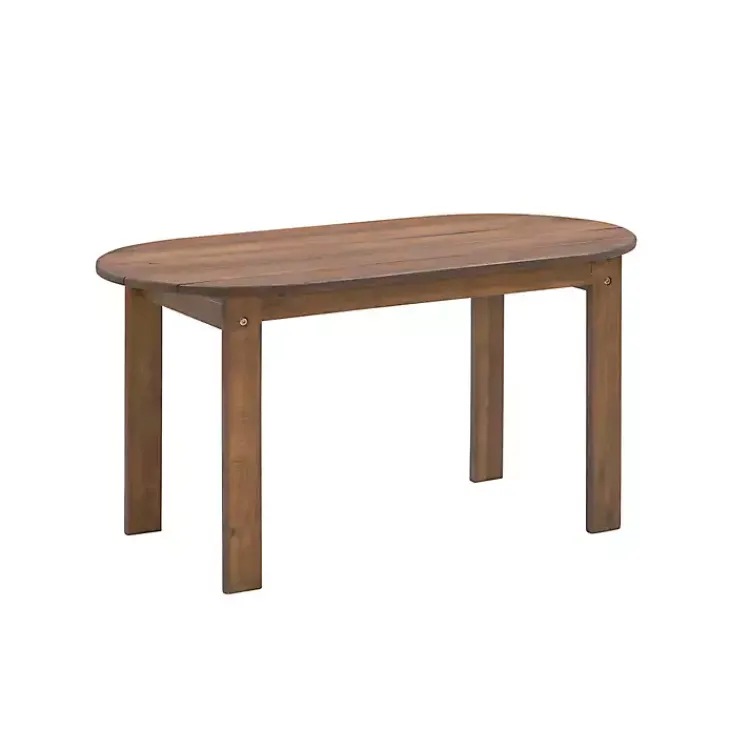 Outdoor Tables-Kirklands Home Acorn Acacia Wood Oval Adirondack Coffee Table Brown