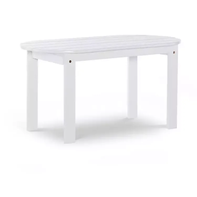 Outdoor Tables-Kirklands Home Acacia Wood Oval Adirondack Coffee Table White
