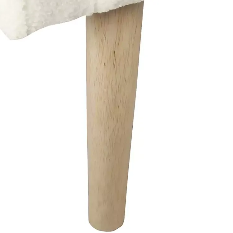 Accent Chairs-Kirklands Home Cream Sherpa Upholstered Barrel Accent Chair Ivory