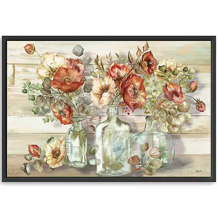 Canvas Art-Kirklands Home Poppies and Eucalyptus Framed Giclee Canvas Print Multi