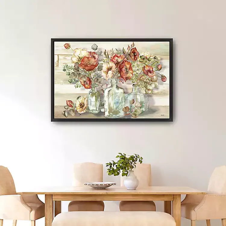 Canvas Art-Kirklands Home Poppies and Eucalyptus Framed Giclee Canvas Print Multi