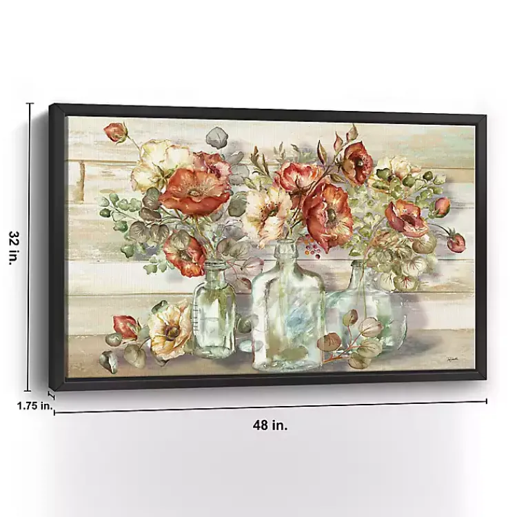 Canvas Art-Kirklands Home Poppies and Eucalyptus Framed Giclee Canvas Print Multi