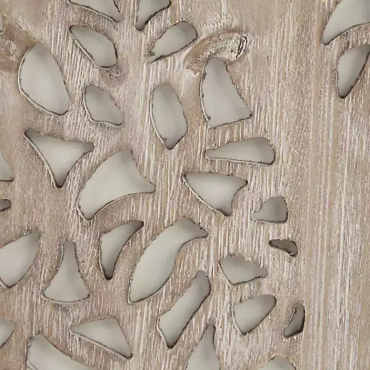 Wall Plaques-Kirklands Home Carved Wood Laurel Branches Panel Wall Plaque Tan