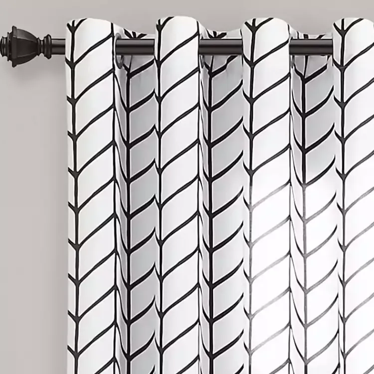 Curtains & Drapes-Kirklands Home Chevron 2-pc. Curtain Panel Set, 84 in. Black