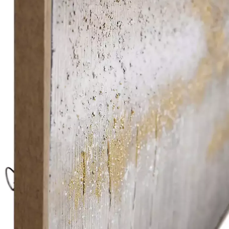 Canvas Art-Kirklands Home Metallic Abstract Field Framed Canvas Print Gold