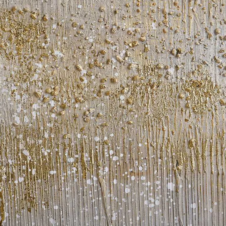 Canvas Art-Kirklands Home Metallic Abstract Field Framed Canvas Print Gold