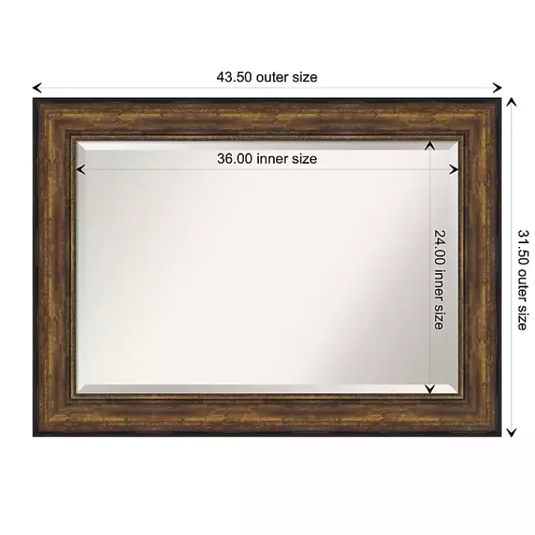 Decorative Mirrors-Kirklands Home Bronze Frame Beveled Mirror, 43.5x31.5 in.