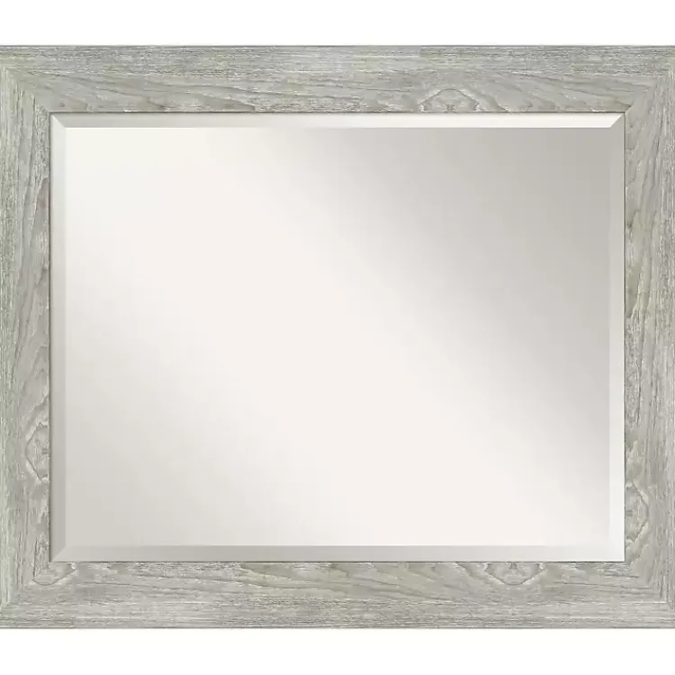 Decorative Mirrors-Kirklands Home Dove Gray Scoop Frame Beveled Mirror, 34x28 in.